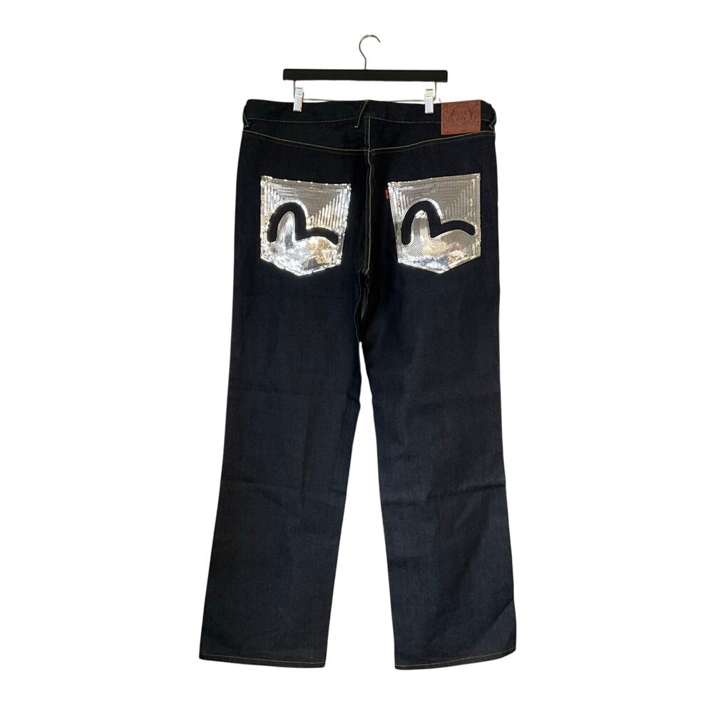 Evisu Genes Private Stock Dark Wash Denim Sequin Daikoku Pocket Japan
